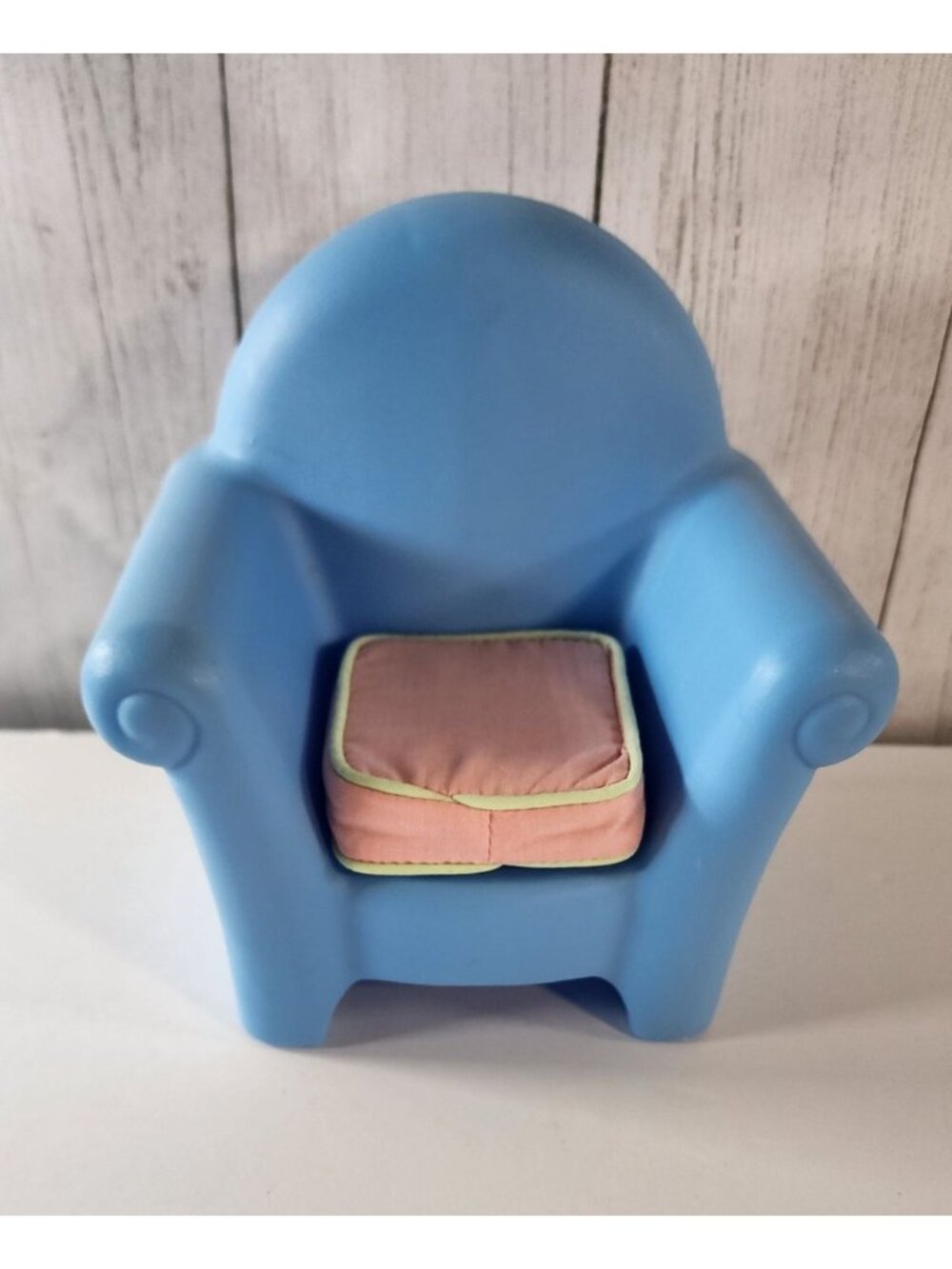 VINTAGE LITTLE TIKES MY SIZE DOLLHOUSE BARBIE BLUE LIVING ROOM CHAIR CUSHION BIG